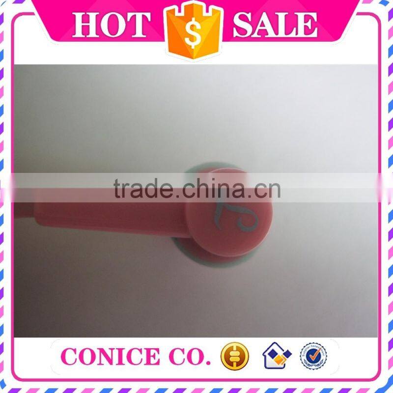 2015 hottest sale waterproof pink silicone plastic plug in ear earbuds magic stereo HIFI handsfree wired earphones with mic