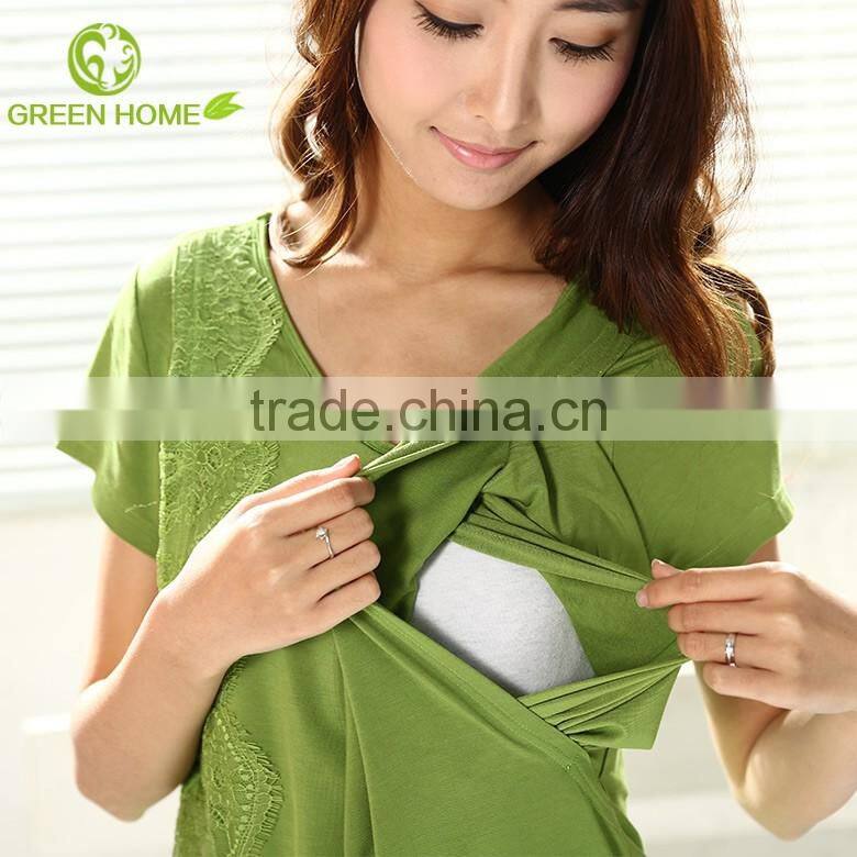Best selling casual short sleeve fashion breastfeeding cloth for pregnant women supplier affordable maternity wear