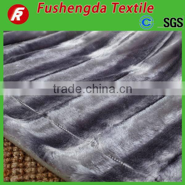 Faux fur throw soft fluffy luxury double layer PV fleece sofa blanket