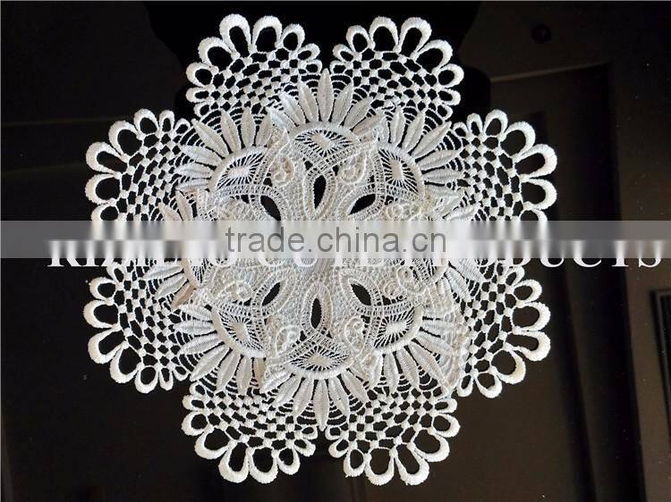 White Lace Round Rectangular Placemats and Coaster