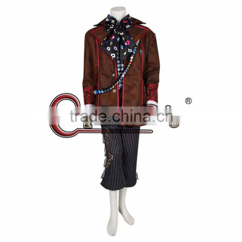 Alice in Wonderland Johnny Depp Mad Hatter Cosplay Costume whole Set