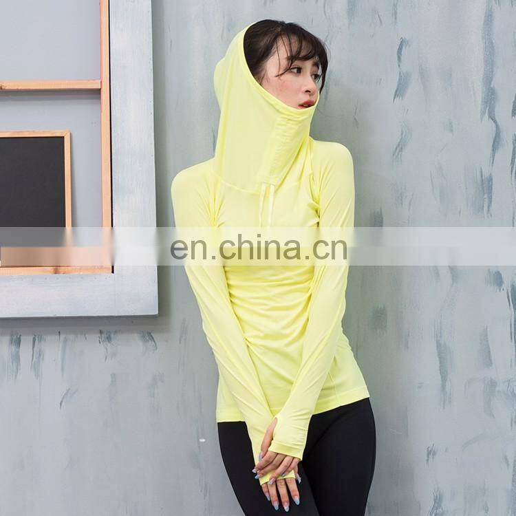 Breathable Dry Quick Hooded Yoga Shirts For Women Long Sleeve Professional Sports Running Tess Gym Fitness Workout Training Tops