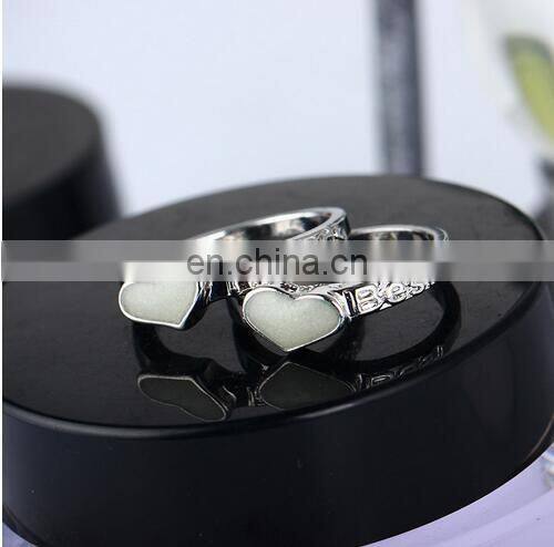 Best Frineds Heart Silver Glow in the Dark Jewelry Ring New