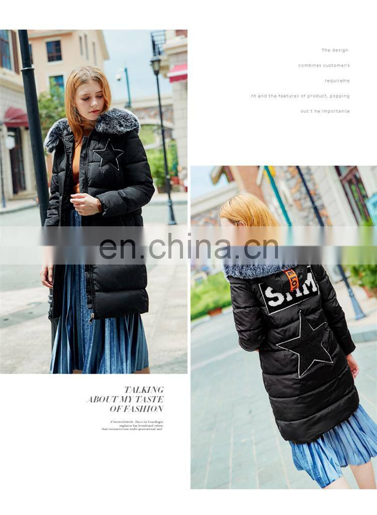 2017 new winter thickening students horns buckle long paragraph feather cotton coats coat cotton jacket S1023