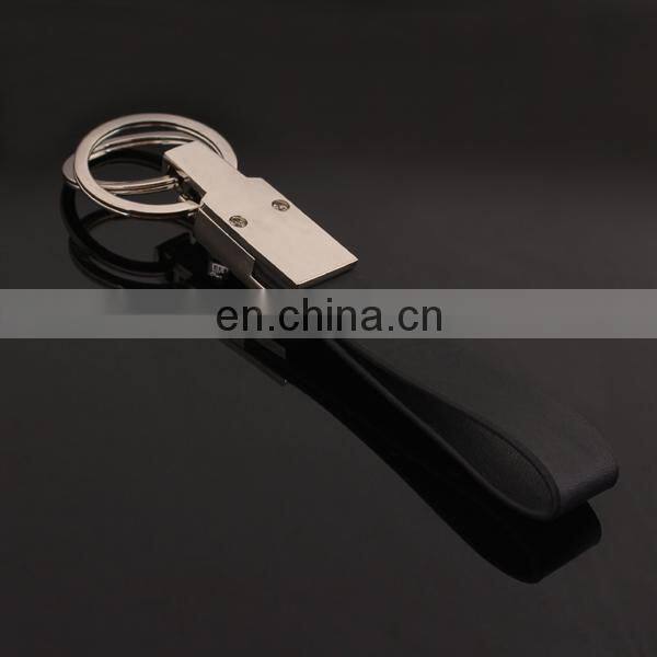 double ring leather keychain laser pointer keychain