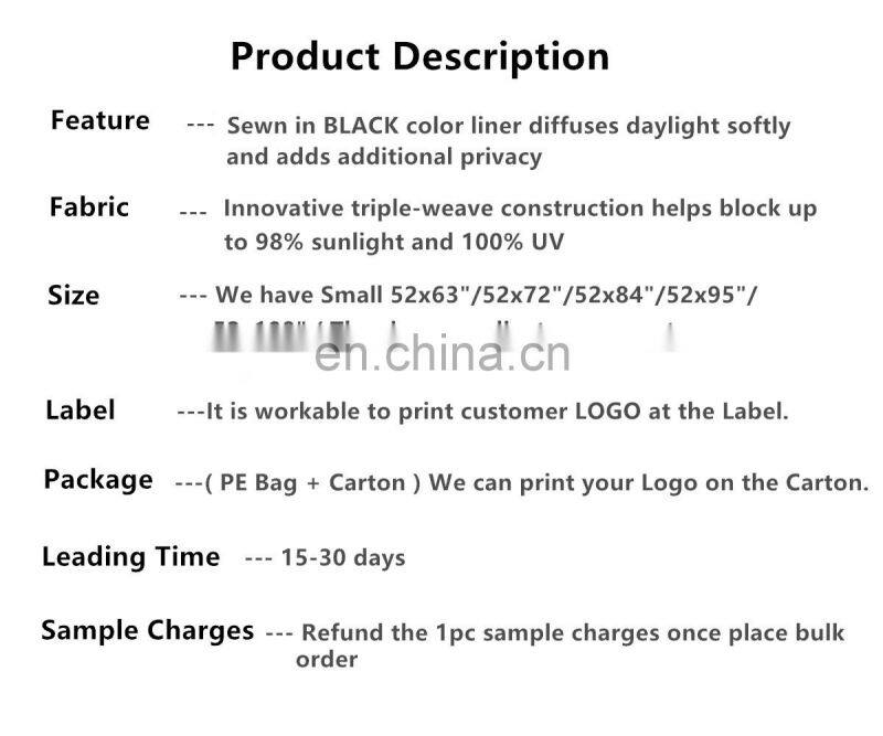 Thermal Insulated  Room Darkening Grommet Blackout Window Curtain Panels for Bedroom