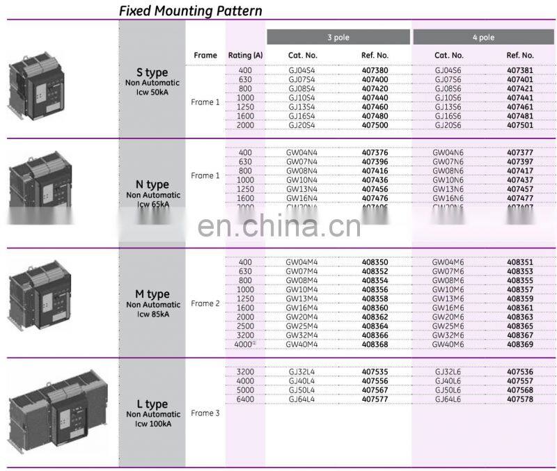 GW20M4 GW25M4 EntelliGuard Power Circuit Breaker