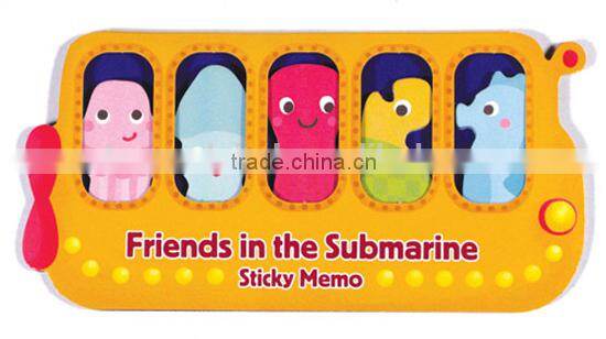 Polar Sea Animal in the Submarine Die cut shape Note set Notepad Sticky memo pad