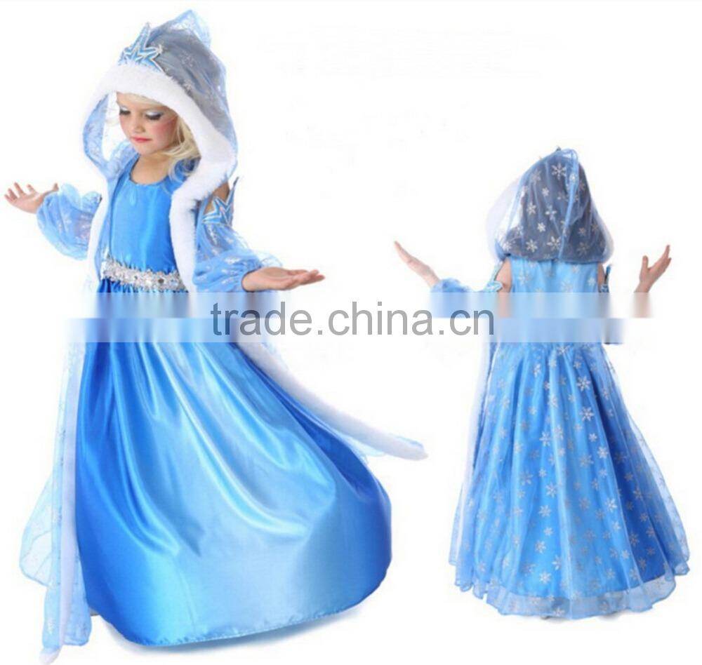 walson 2015 hot sell Girls dress colorful style princess kid dress for child