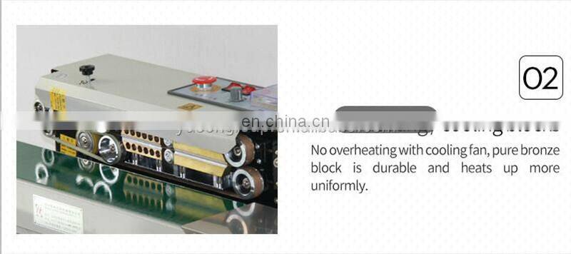 Continuous Plastic Film Bag Sealing Machine FR-770,steel wheel printing code date ,bath number printed