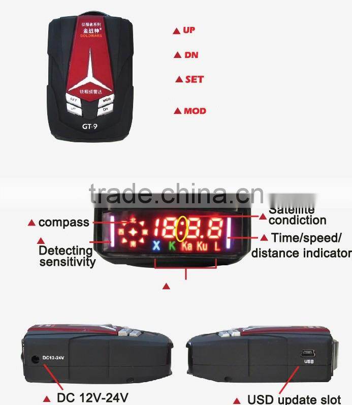 car speed gps navigation and radar detector, gps with radar detector all in one