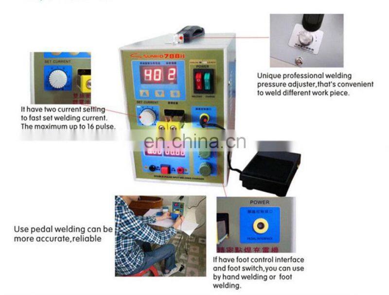 788H LED Dual Pulse Spot Welder 18650 Battery Charger 800A 0.1-0.2 mm 36V 60A
