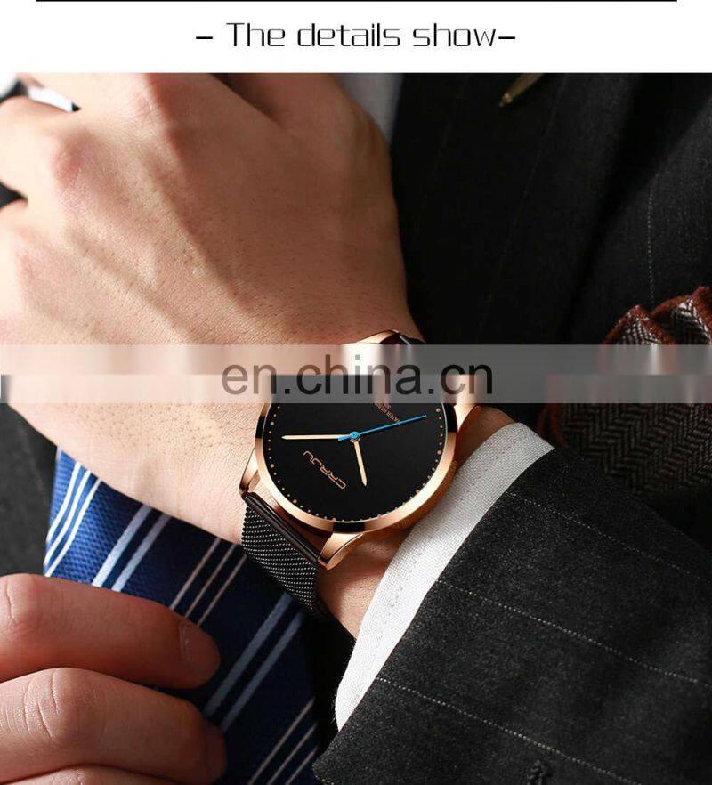 Crrju 2167 New Minimal Men Quartz Watches Stainless Steel Luxury Original Crrju Watch