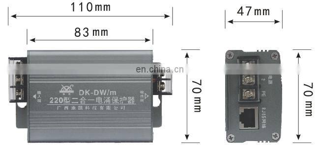 DK brand 2 in 1 power and signal lightning surge protector monitor network surge protector spd