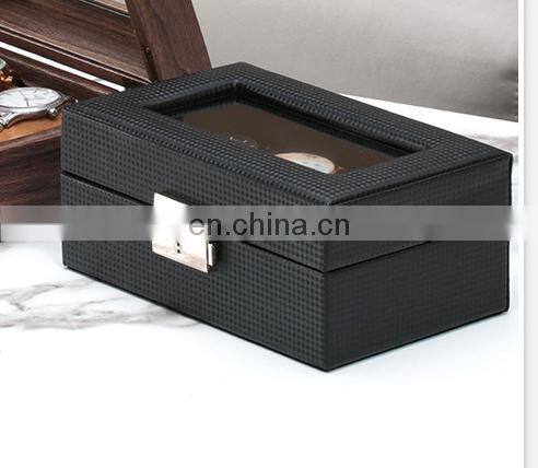 3 Girds Carbon Fiber Luxury Watch Case Holder Organizer Storage Box for Rings Bracelet Display Holder Case