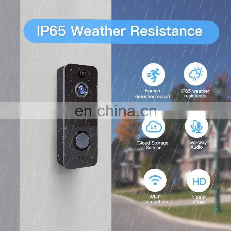 2022 Home Security Smart Wifi Video Doorbell Camera Two Way Audio Intercom 720P HD Wireless U8 Video Doorbell with Chime