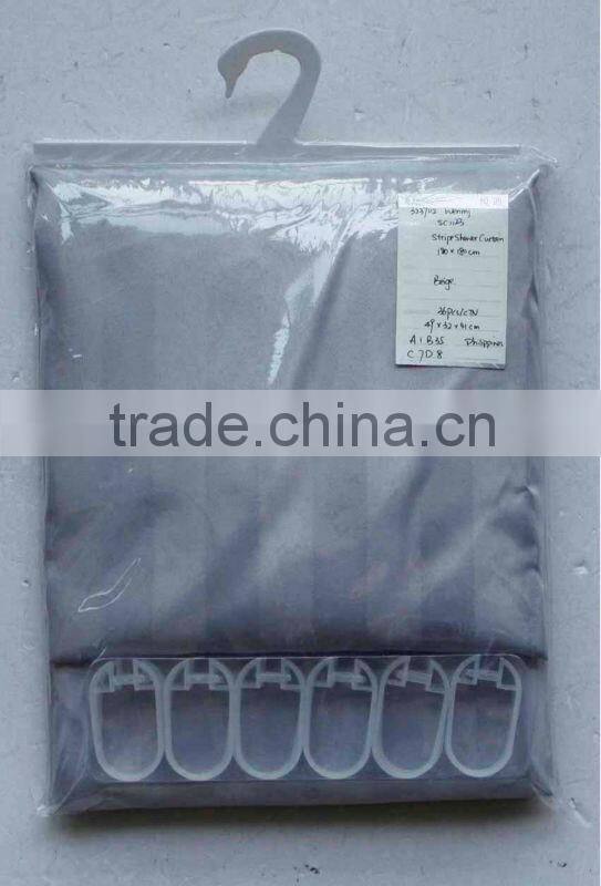POLYESTER STRIPE BLUE SHOWER CURTAIN FROM CHINA