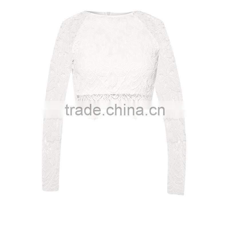 OEM service women lace t shirt with wholesale price China supply black t shirtTS024