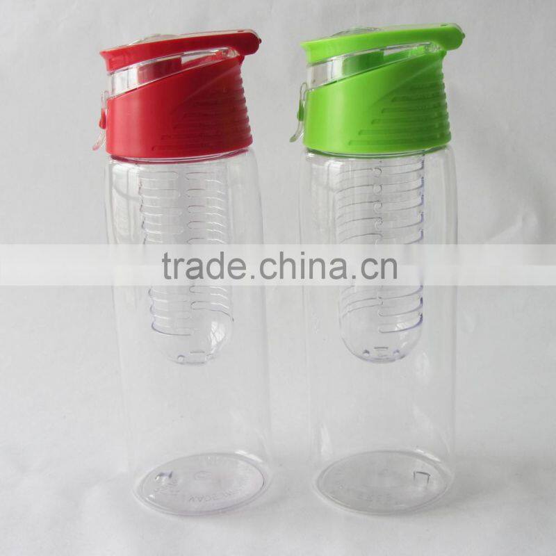 Cheap BPA free tritan fruit infuser bottle/Fruit juice water bottle