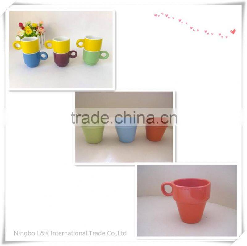 wholesale stacking coffee mugs gift sets with stand/ceramic mug paint set