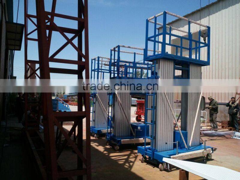 Double Mast Mobile Aluminum Rotating Folding Lift Table/double mast aluminium building cleaning lift