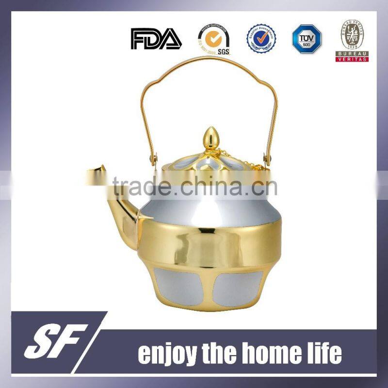 Set Of Side Handle Chromium plating and gold plating Stainless Steel Tea Kettle/Tea Pot(SF-7776 SSG)