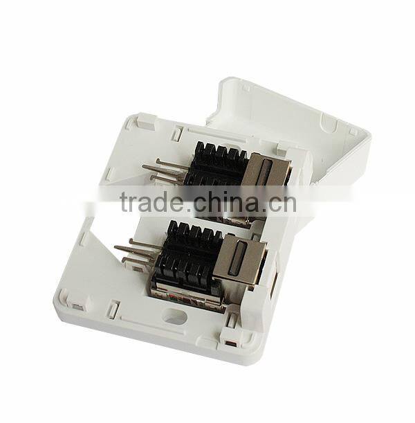 cat5e double ports surface mount plastic electrical boxes