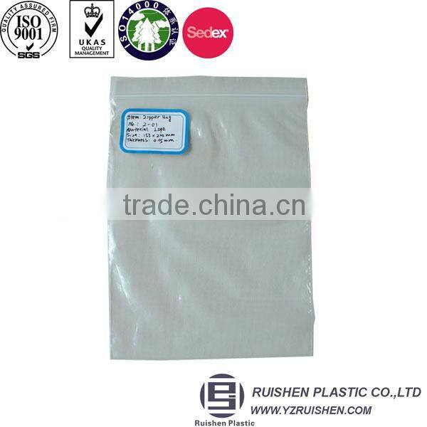 Transparent ldpe plastic zipper bag with printing