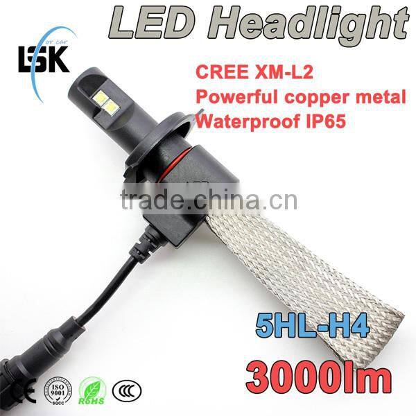 Best selling !!! 2015 no fan new design car led headlight h4 h13 9004 9007 6500k high low beam 2 years warranty