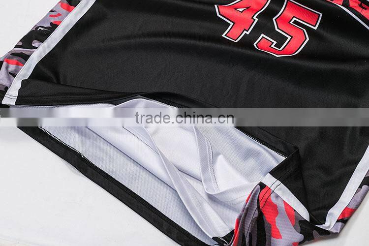 100 polyester mesh fabric red logo embroidery basketball jersey uniform