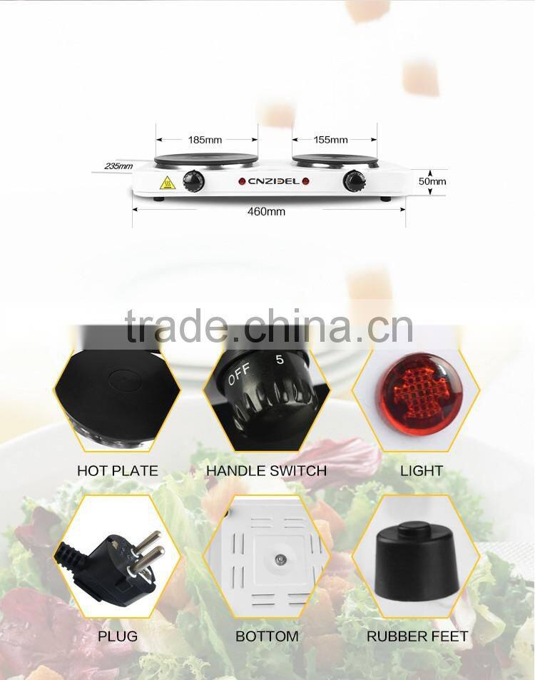 Cnzidel 2500w 2 burner electric solid hot plate heating element