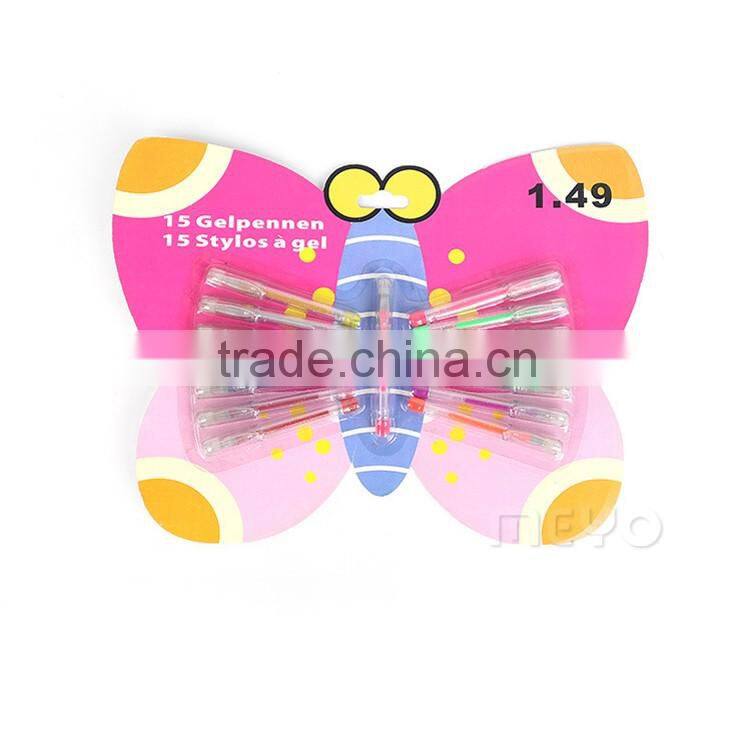 Student butterfly package gel ink pen roller ball plastic ball pen