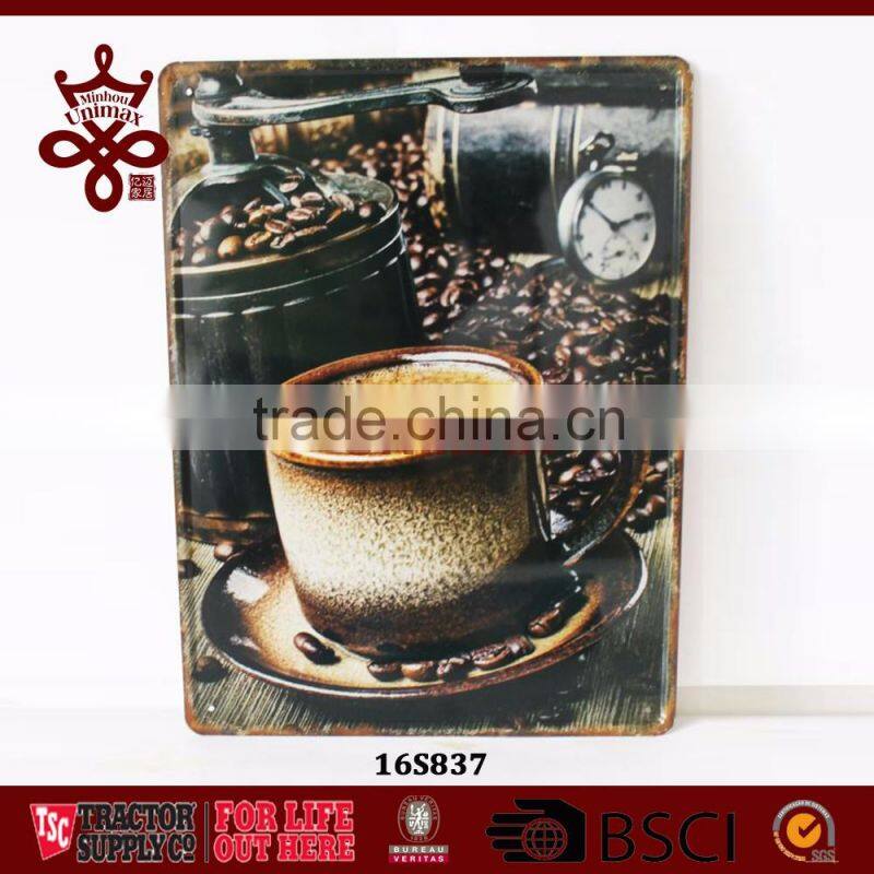 Vintage Wall Decor Coffee Theme Tin Poster 20X30CM Shabby Chic Metal Plaque