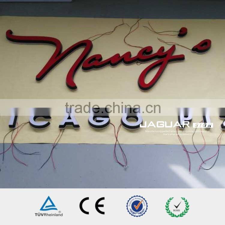Vinyl film apply side outdoor waterproof mini embossing acrylic led letter sign