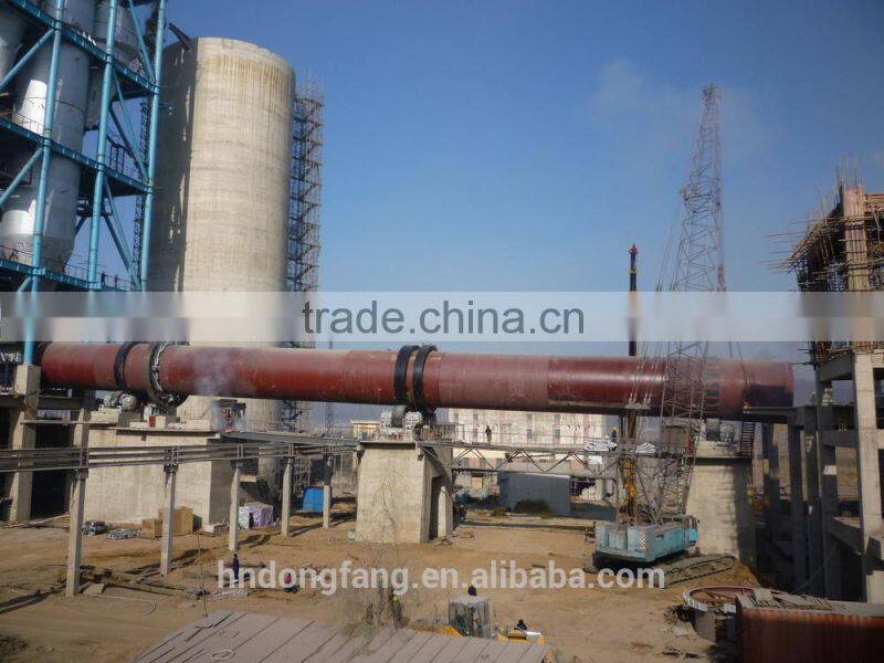 Long using life large scale lime/cement rotary kiln for sale