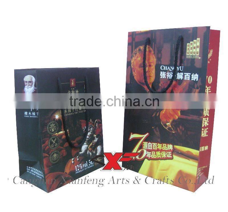 2015 Customized bottle paper red wine bag