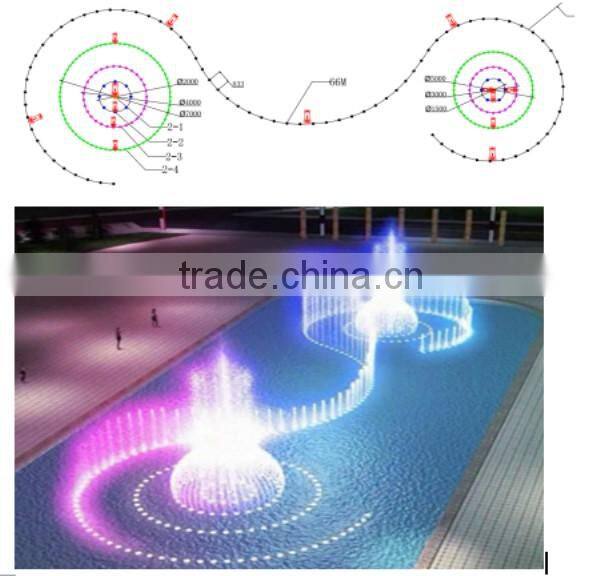 stainless steel outdoor colorful running music water speaker fountain