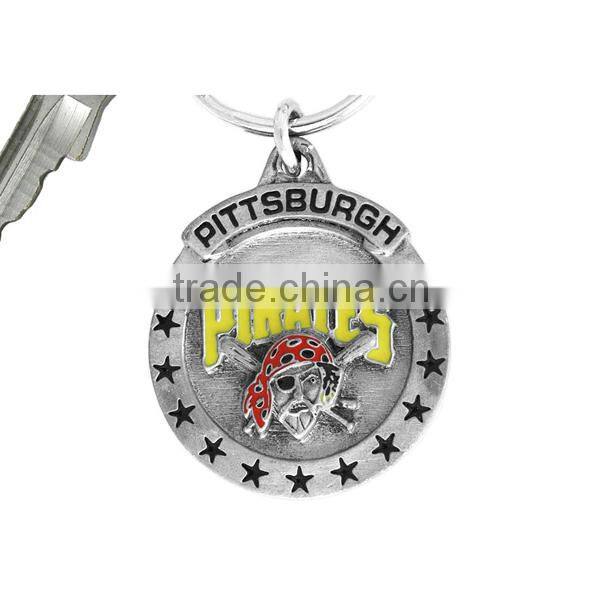 Lead & Nickel Free!! Softball MOM Key Chain Silver Tone Oval That Displays A Softball & Bats Keyring