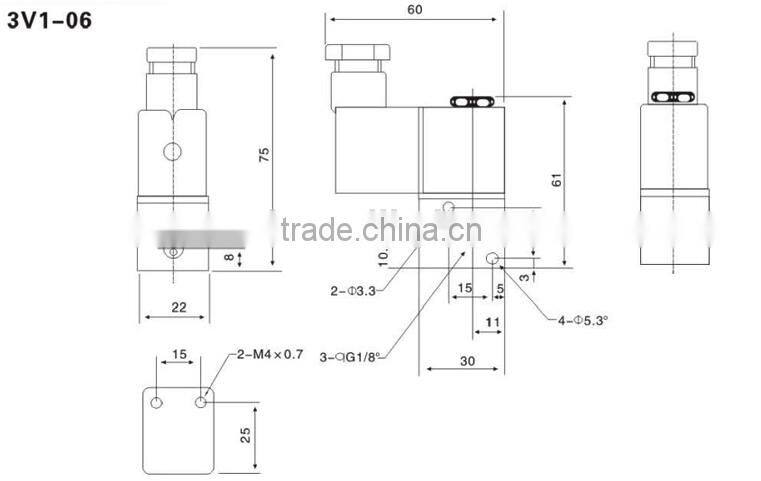 High quality Aluminum alloy 3V210-08 series solenoid valve
