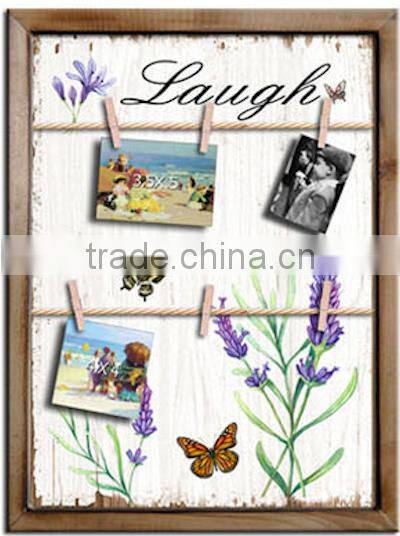 Decorative wood wall photo showing frame