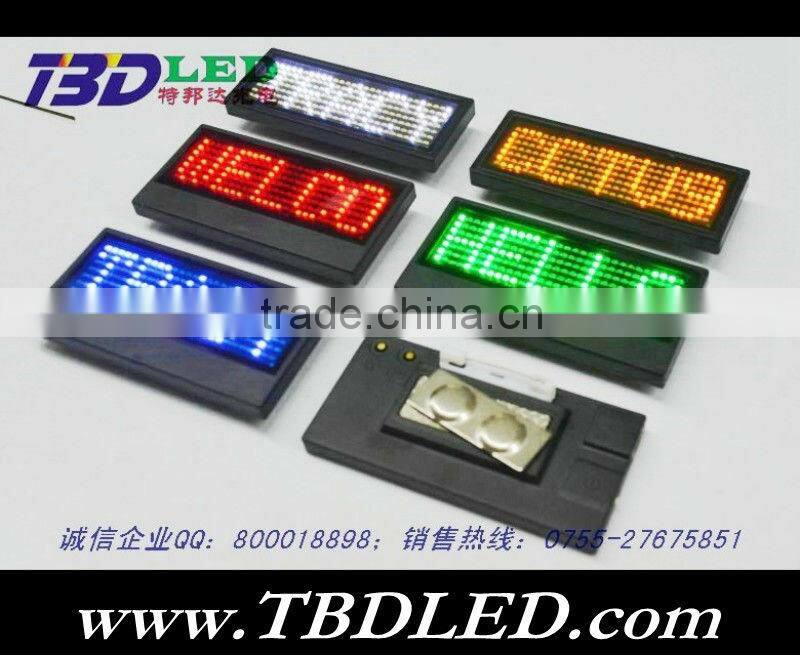 B729 yellow led name card,led car mini led moving running scrolling message display,car message sign
