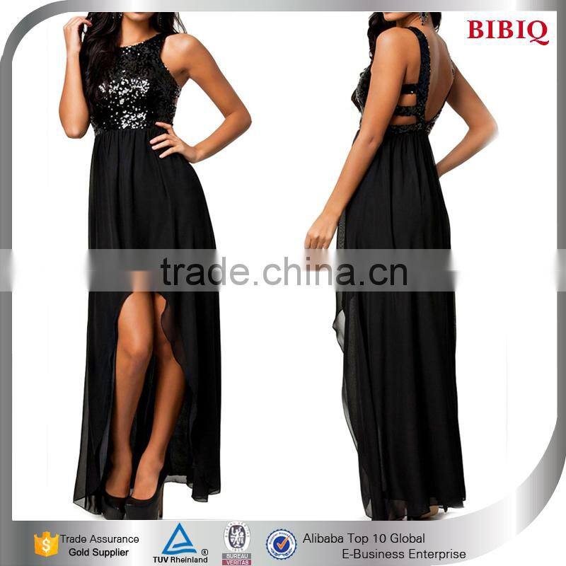 bulk wholesale new design maxi dresses online clothing shop keyhole long flowing evening sequins beaded dresses