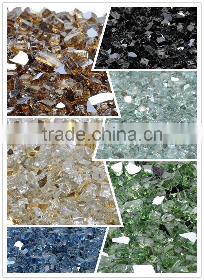 Ocean blue diamond shape fire pit glass gem stone