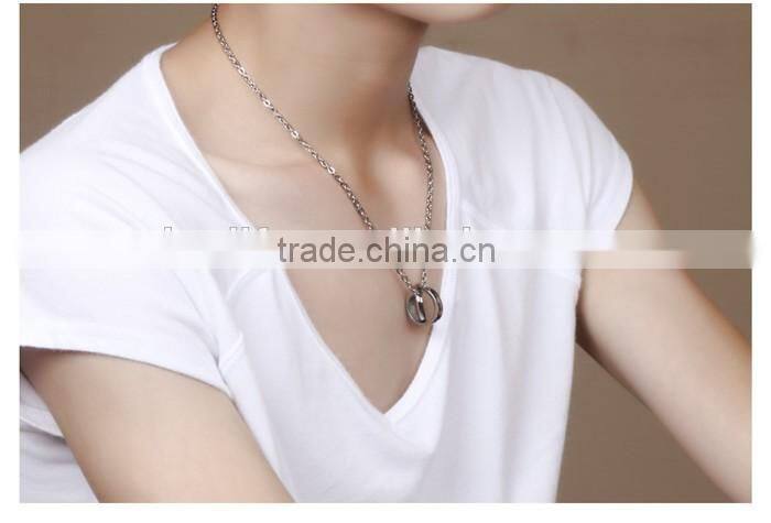 Latest design wholesale couple rings necklace 2016