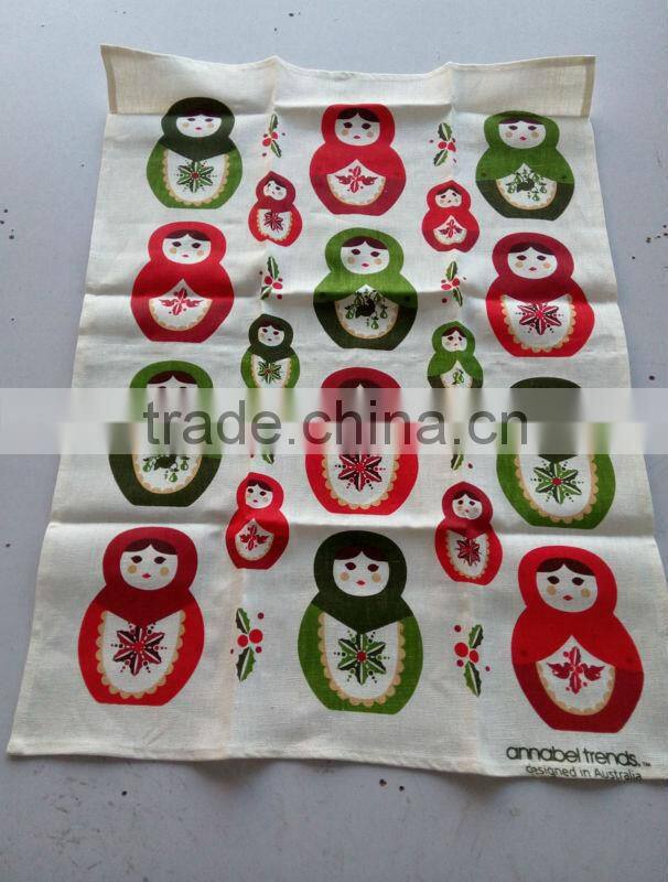 kitchen linen tea towel for promotion and giftkitchen printed tea towel for home decoration cat design