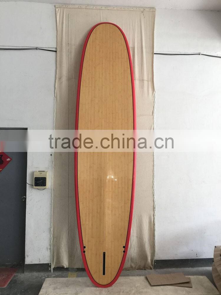 deep color bamboo style sup paddling boad wood