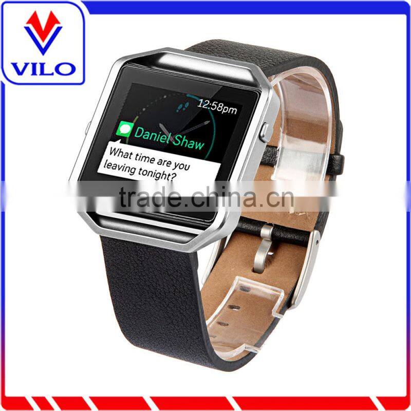 Genuine Leather Watch Strap Adjustbable Wrist Watch Band for Fitbit Blaze