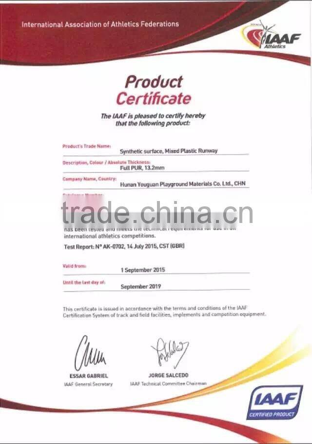 standarded 400 meters running tracks material