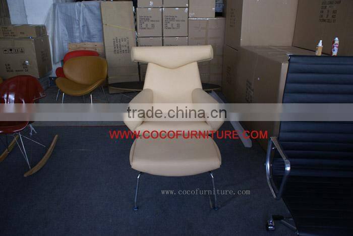 OX-chair and ottoman by Hans Wegner