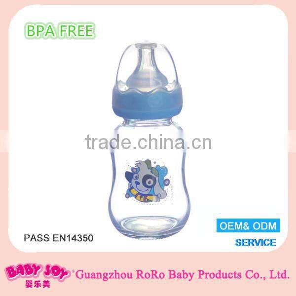 Hot wholesale glass baby feeding bottle set and nipple in china
